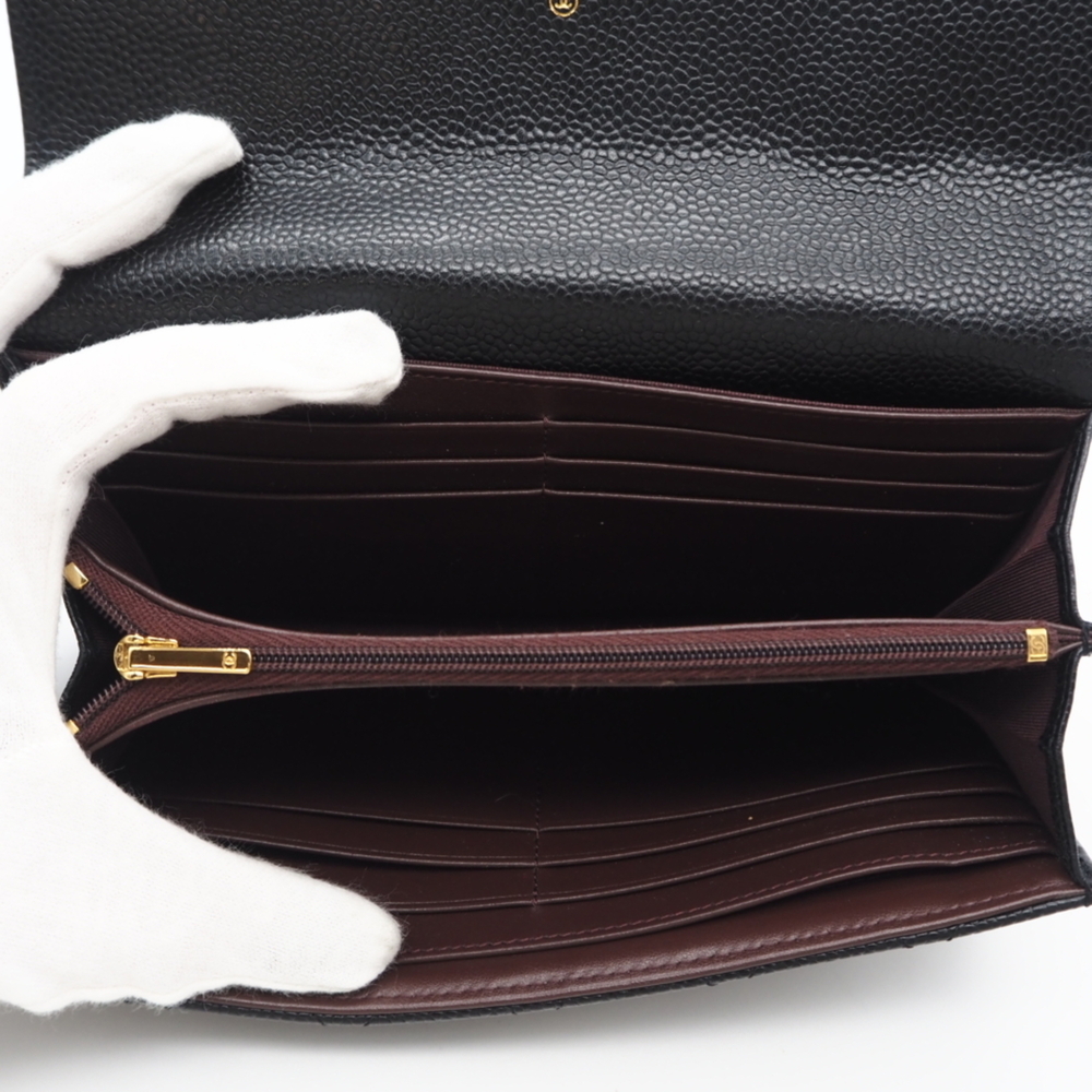 CHANEL Authentic Black Caviar Leather Wallet - Picture 11 of 14
